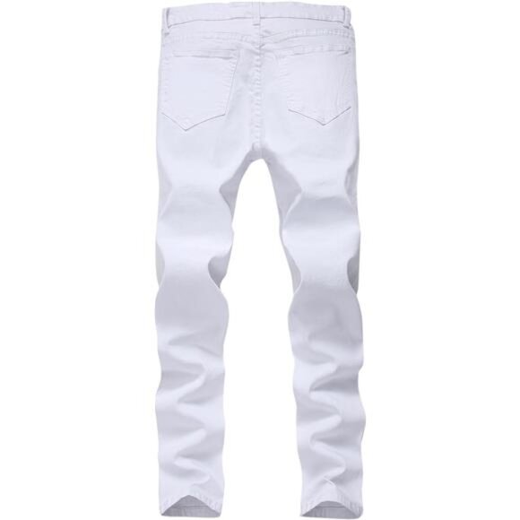 Men's Skinny Slim Fit Stretch Straight Leg Fashion Jeans Pants - Picture 2 of 7